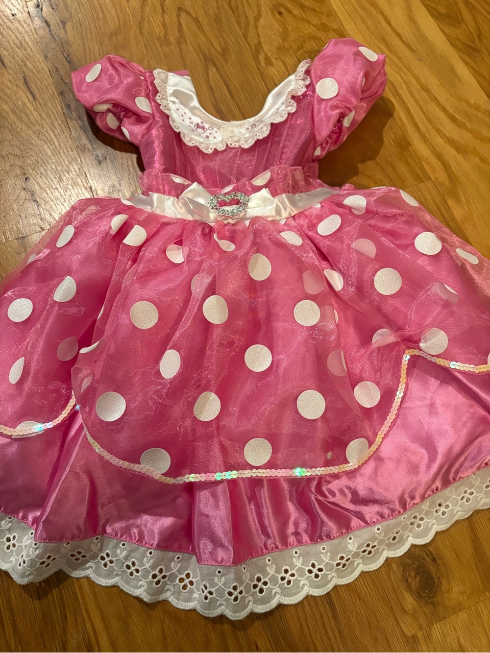 Disney Pink and White Polka Dot Girls' Costume Dress